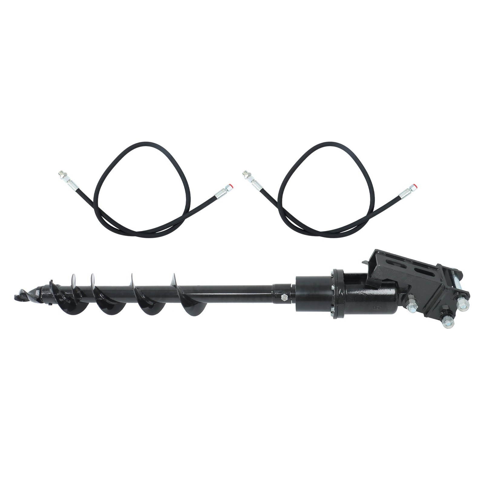 150mm 5.9in Auger Drill Attachment with Hoses for Mini Excavator