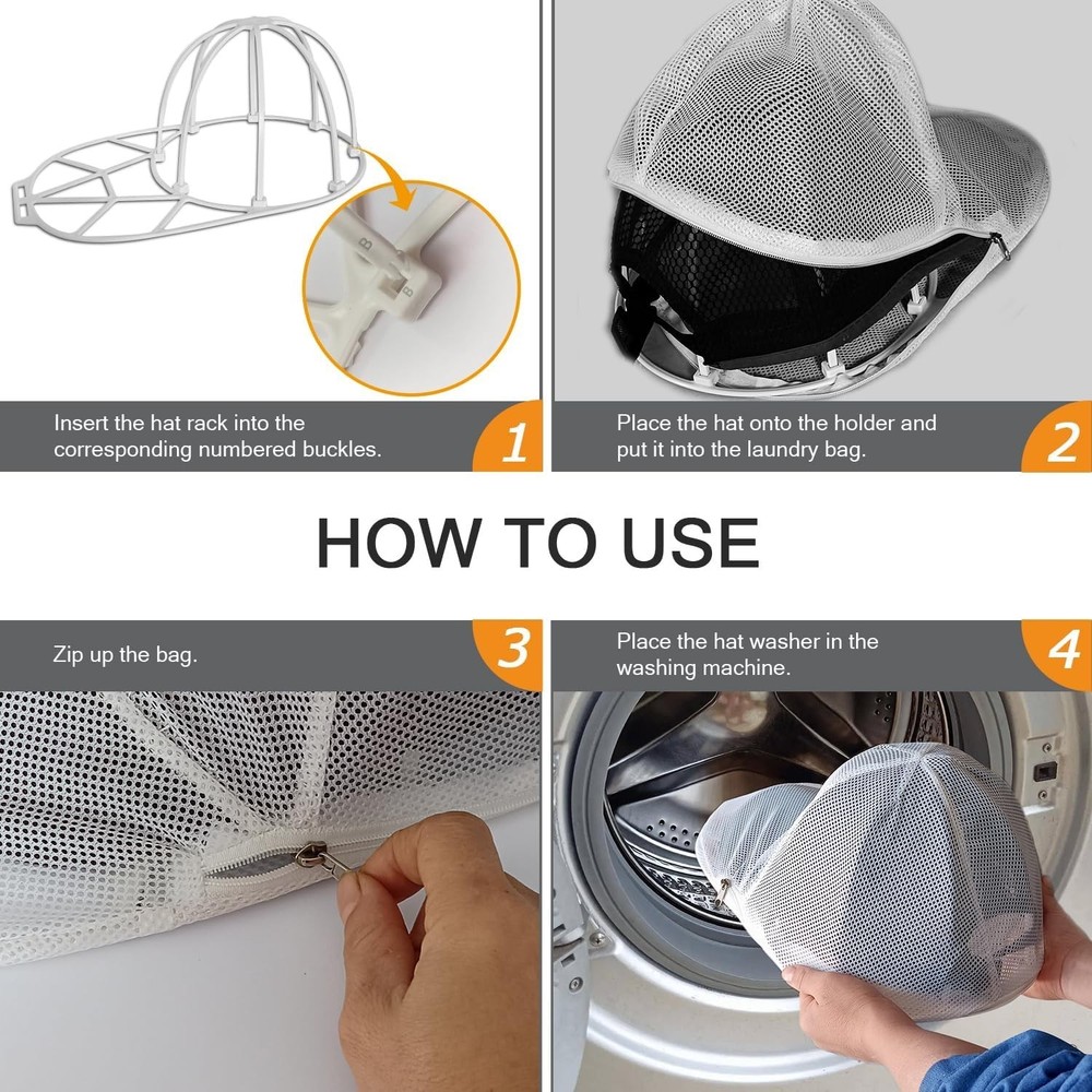 Stackable Hat Washer Cage with Snap Closure - Efficiently Clean Your Caps