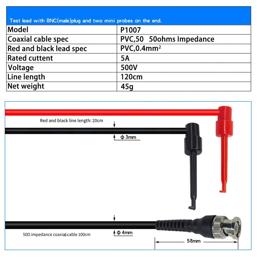 Test Leads BNC Cable Test Leads Industrial Multimeter Oscilloscope Probe