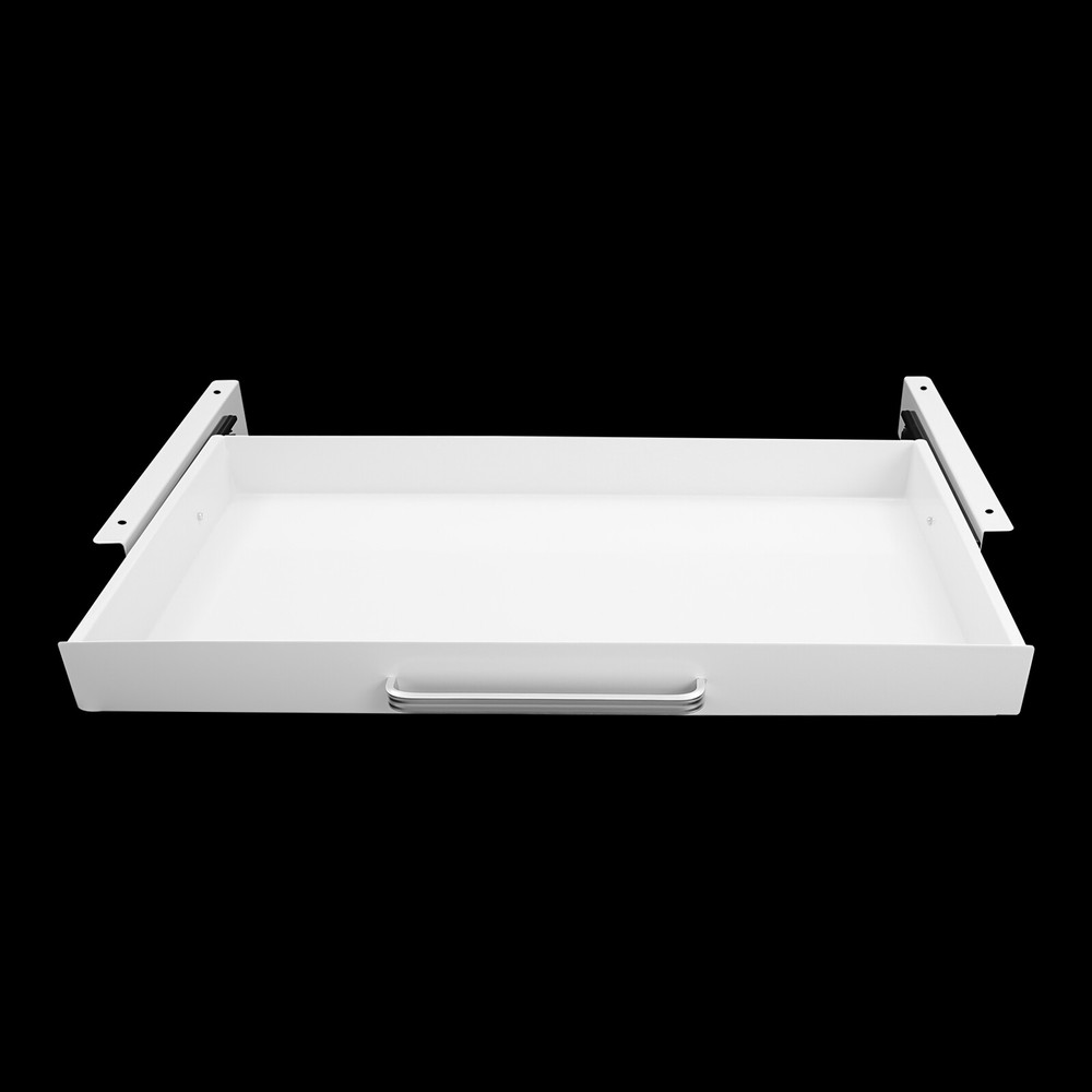 White 21.5" Under Desk Mounted Sliding Pull-out Drawer For Standing Desks