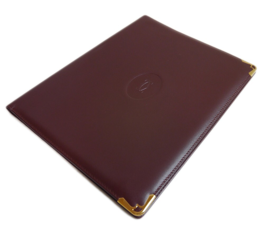 Authentic Cartier Must Line Notebook Cover Leather #4575