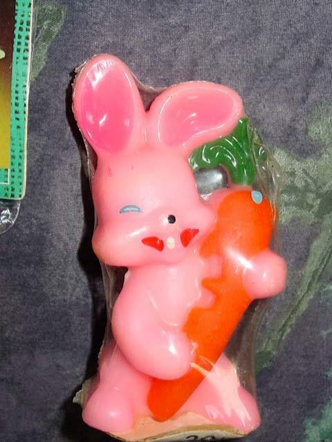 Vintage Easter - Walco Easter Mr & Mrs Bunny Kit & Gurley Bunny Candle (SEALED)