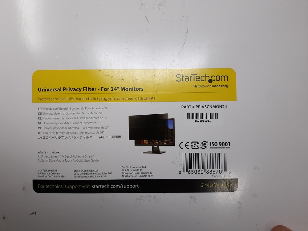StarTech.com PRIVSCNMON24 Universal Privacy Filter for 24" Monitors
