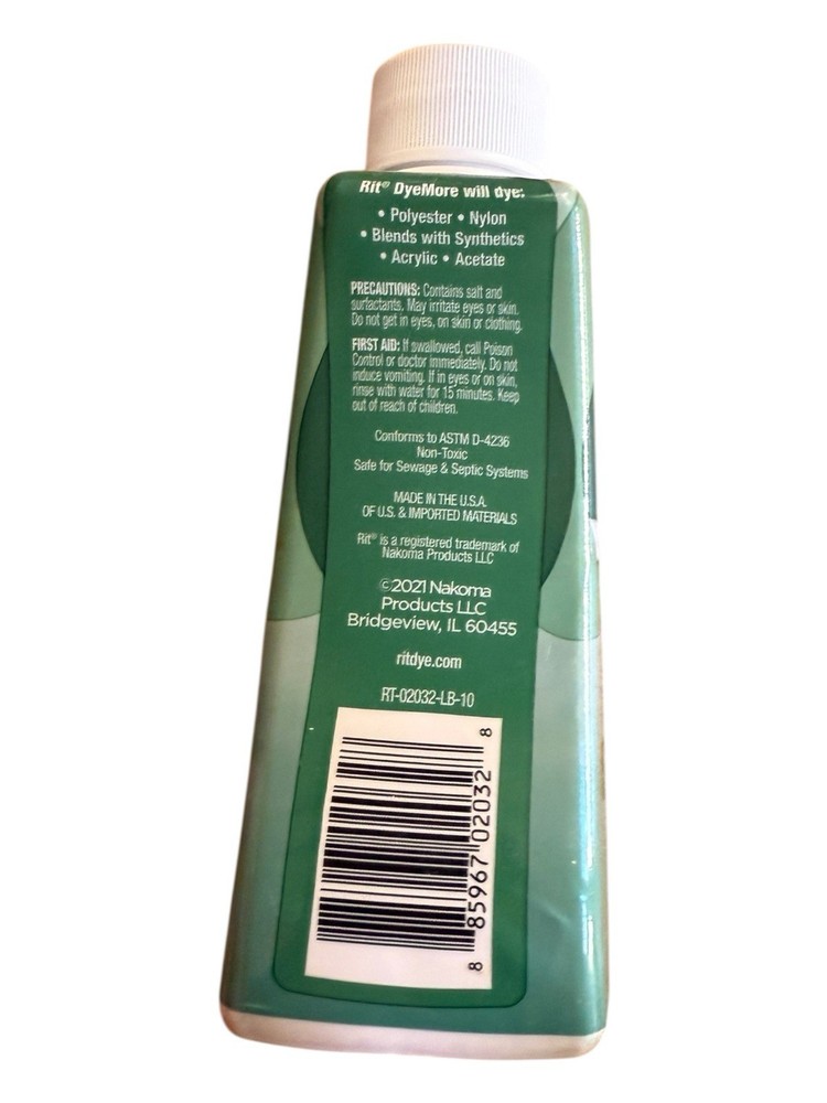 Rit Synthetic Dye More Peacock Green 7 Fl Oz