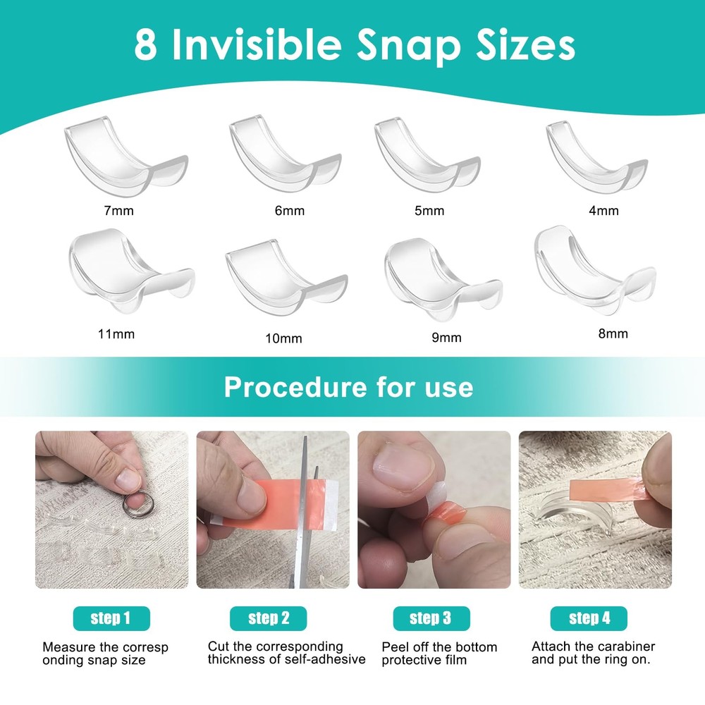 ABCDMM Ring Sizer Adjuster for Loose Rings, 16 Pack, Adjustable, transparent