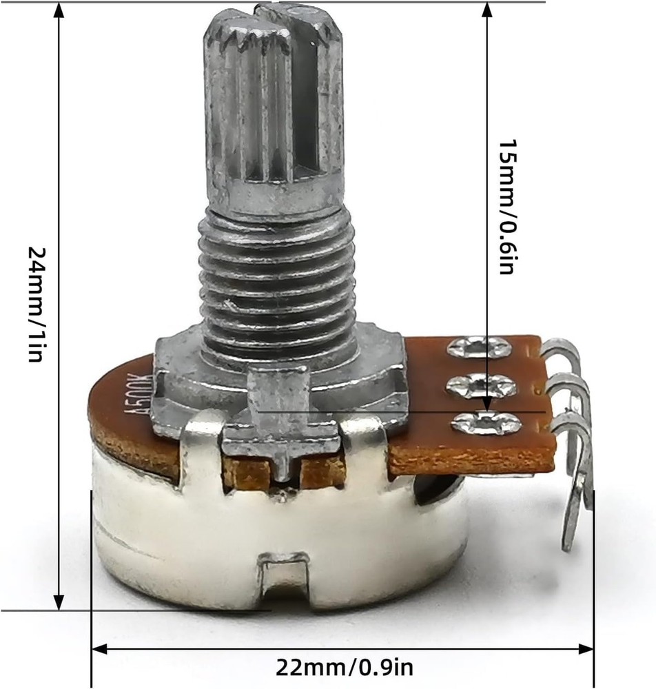 2 Tones 1 Volume 500K Potentiometer with 1 Output Jack Square Plate Split Sha...