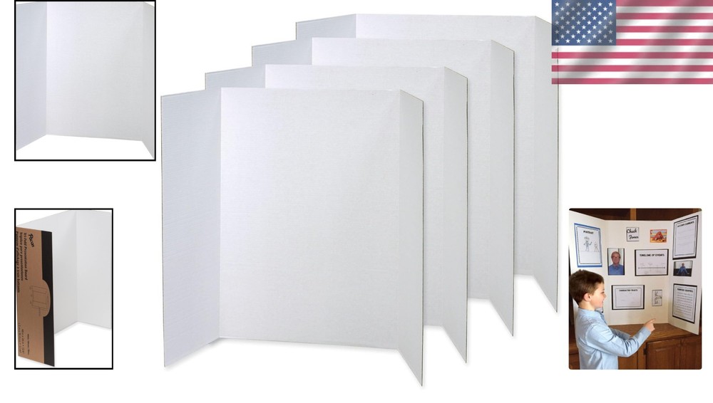 48" x 36" Eco-Friendly White Display Boards - 4 Pack for Effective Presentations