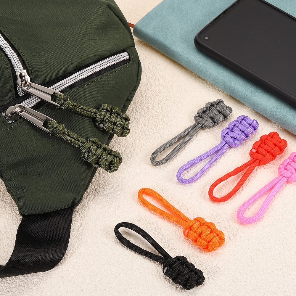 16Pcs Zipper Pulls Replacement, 80 x 3mm Polypropylene Zipper Heads, Violet