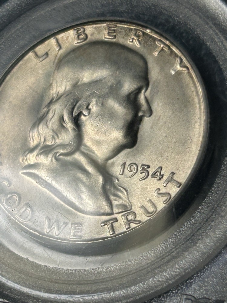 1954-S PCGS MS65 CAC Gem Uncirculated Franklin Silver Half Dollar Light Toning
