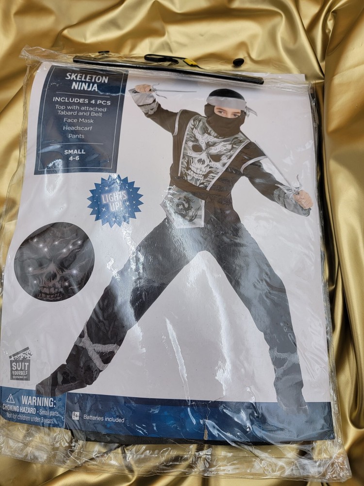 skeleton ninja costume age 4-6 size small