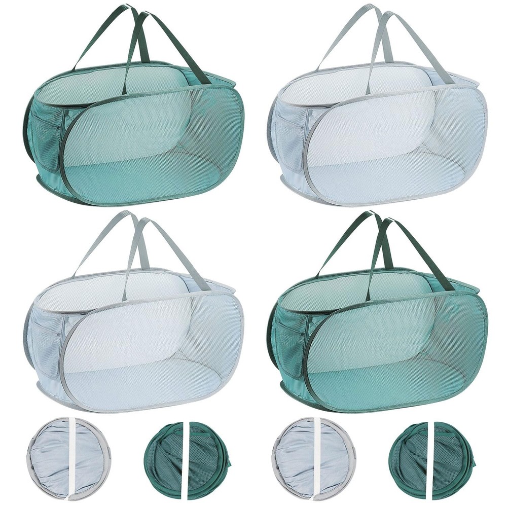 4PCS Mesh Laundry Hamper,Collapsible Laundry Baskets,75L Large Foldable Dirty...