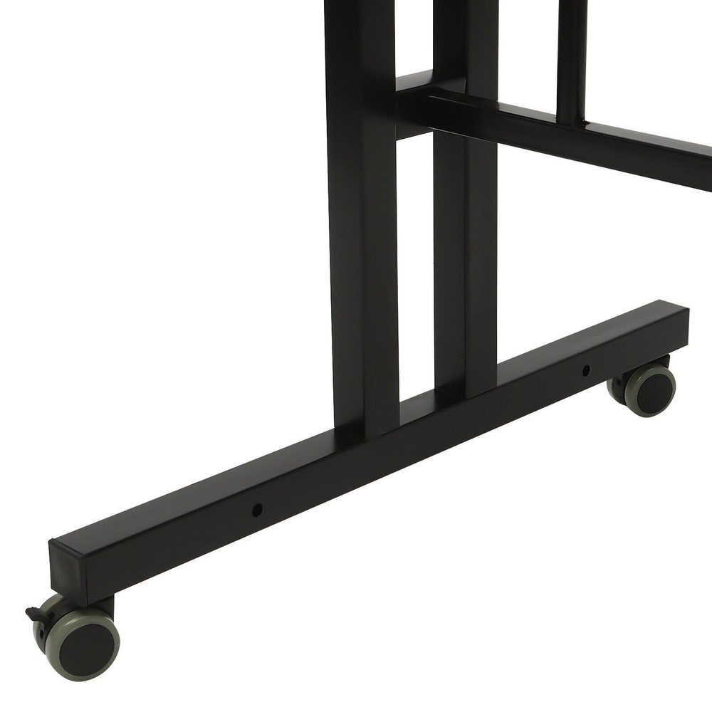Rolling Laptop Desk Adjustable Height Computer Table Stand up Office Workstation