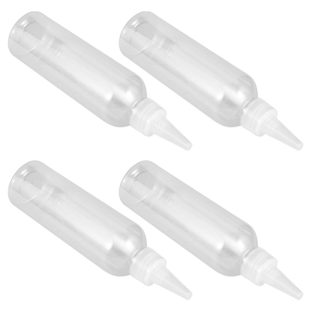 4 Pcs Transparent Plastic Squeeze Bottles 200 Ml for Glue Dispensing Tasks