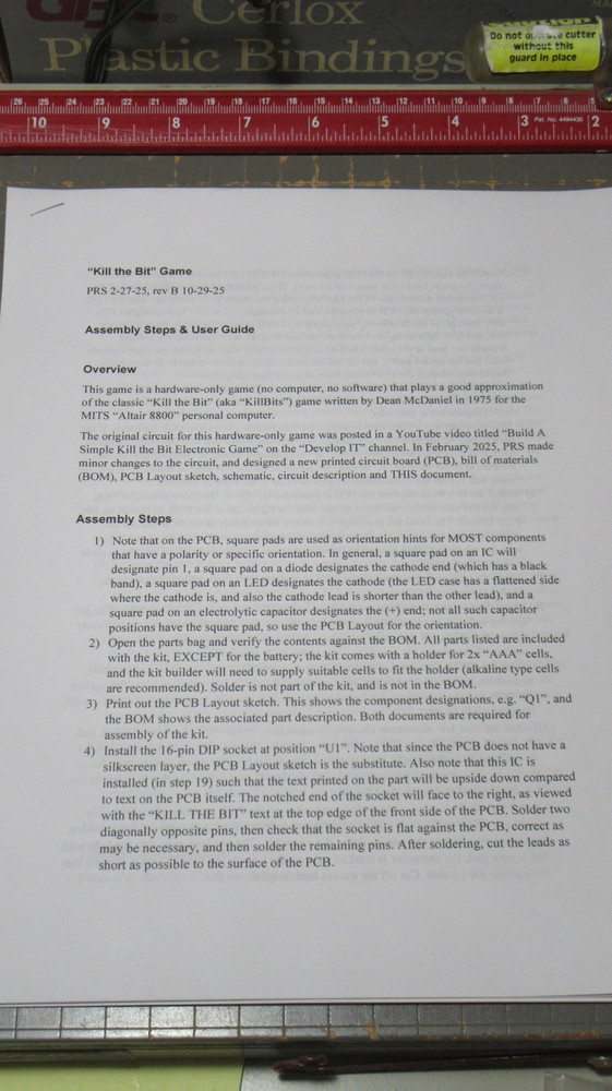 "Kill the Bit" Classic Electronic Game Kit