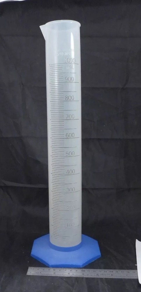 Bundle of 2: NALGENE Graduated Cylinders, 250mL/1000mL translucent PP, 3662 type