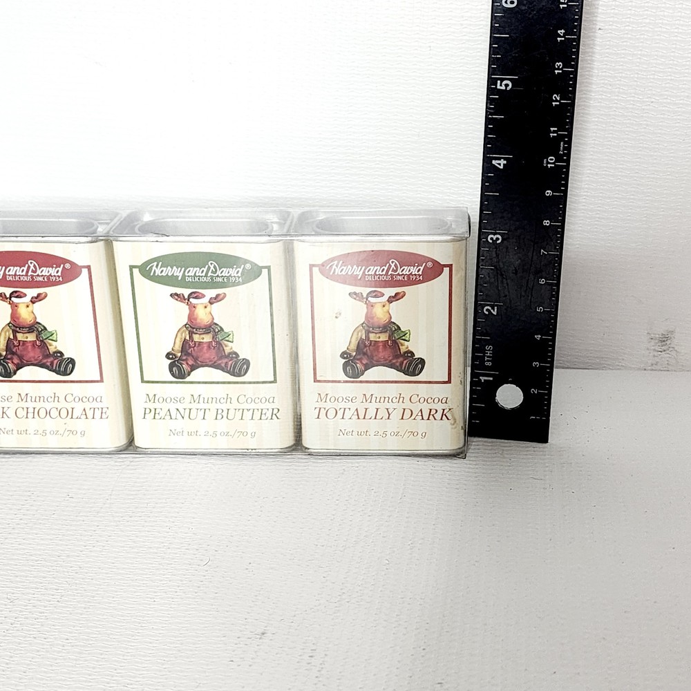 Harry & David Moose Cocoa Rectangle Empty Container Tins Set of 4