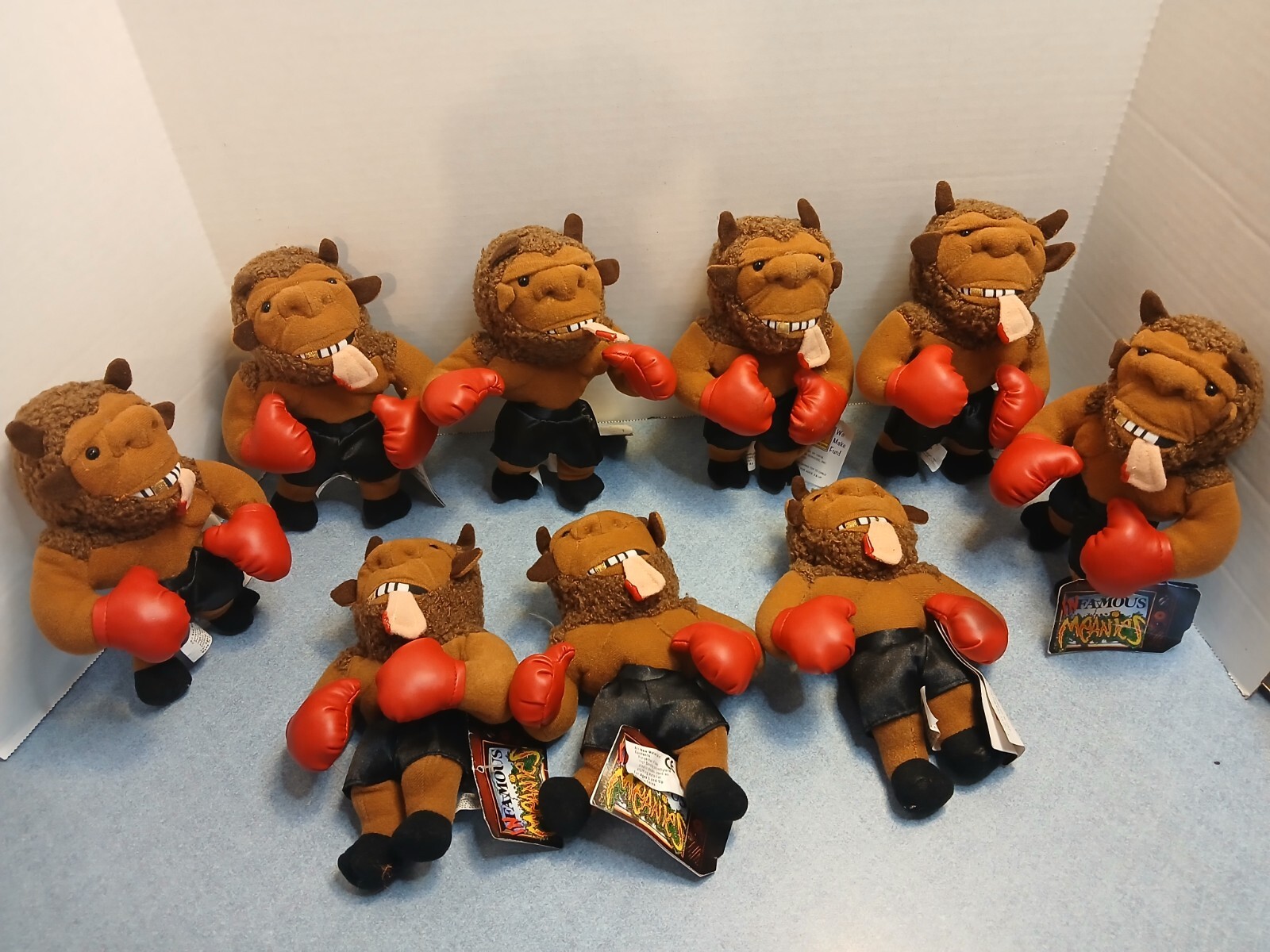 Lot of 10 1998 Idea Factory Infamous Meanies Plush Mike Bison New Mike Tyson VTG