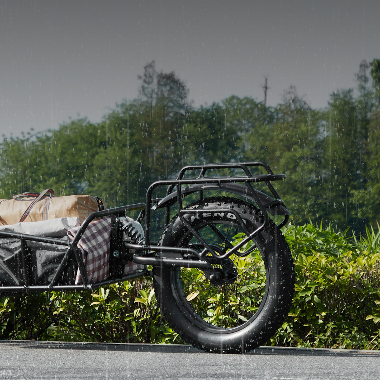 VEVOR Bike Cargo Trailer Bicycle Carrier Storage Cart 70 lbs Load Carbon Steel