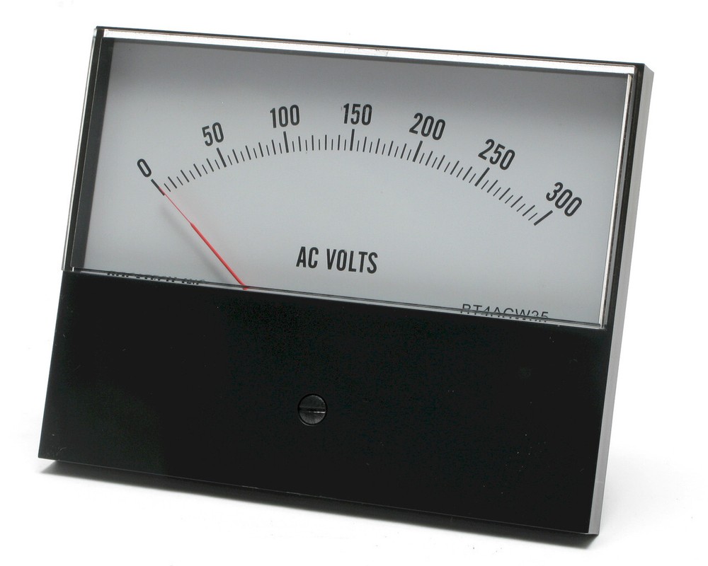 0 - 300 Volt AC Analog Panel Meter, 4.5 Inch Meter