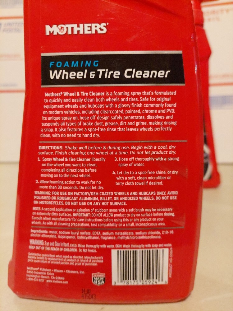 3PC MORHERS FOAMING WHEEL and TIRE CLEANER 24 Oz. TOUCHLESS SPRAY & Go 05924