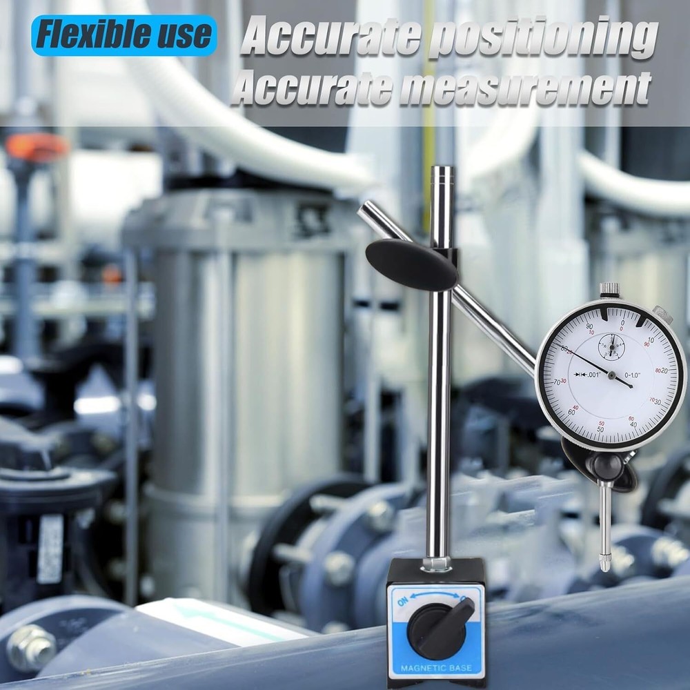 Dial Indicator with Magnetic Base 0.001"Precision Gauge Test Indicator Point Set