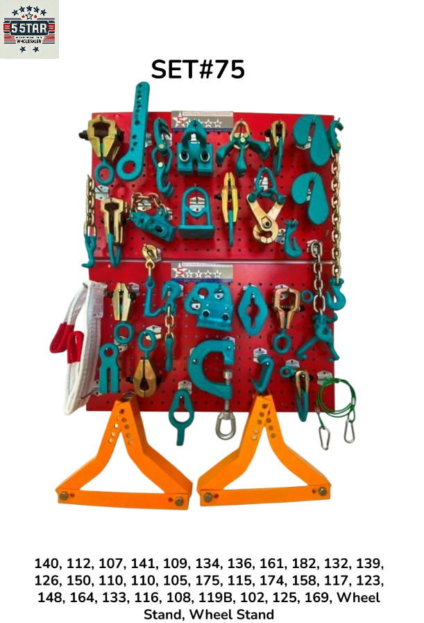 33 PIECE HEAVY DUTY AUTO BODY FRAME MACHINE PULLING TOOLS & CLAMPS #75