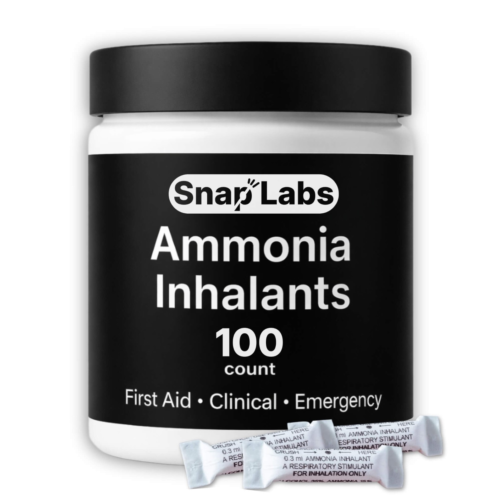 Snap Labs Ammonia Inhalants | Crushable Smelling Salts | 100-Count