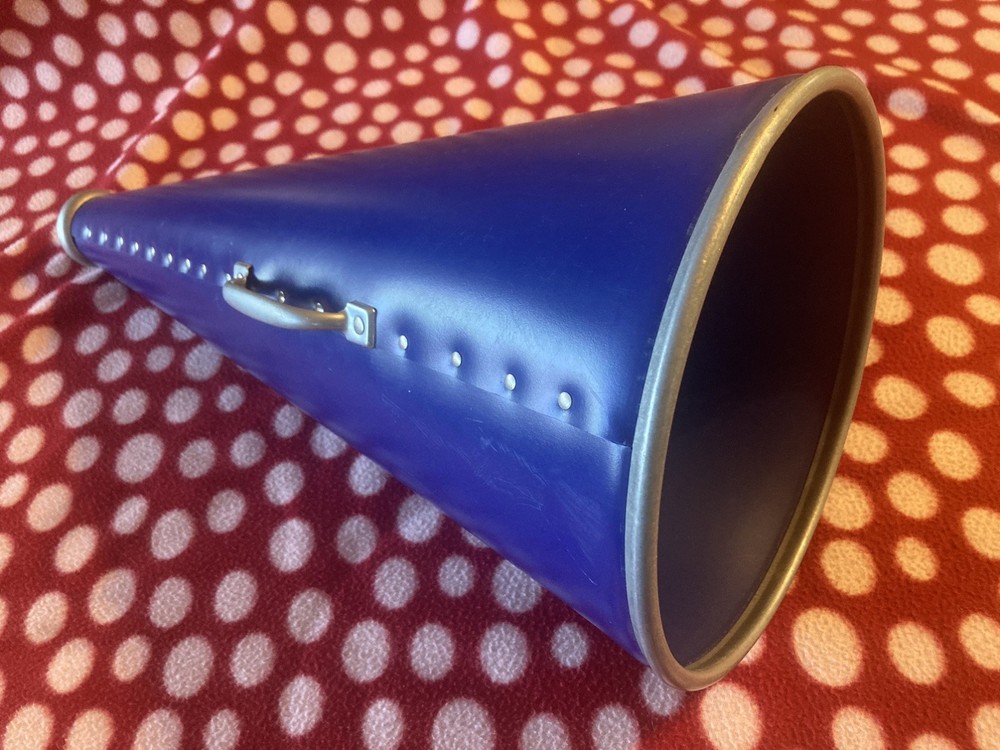 VINTAGE MEGAPHONE Blue 22X10 Beautiful!