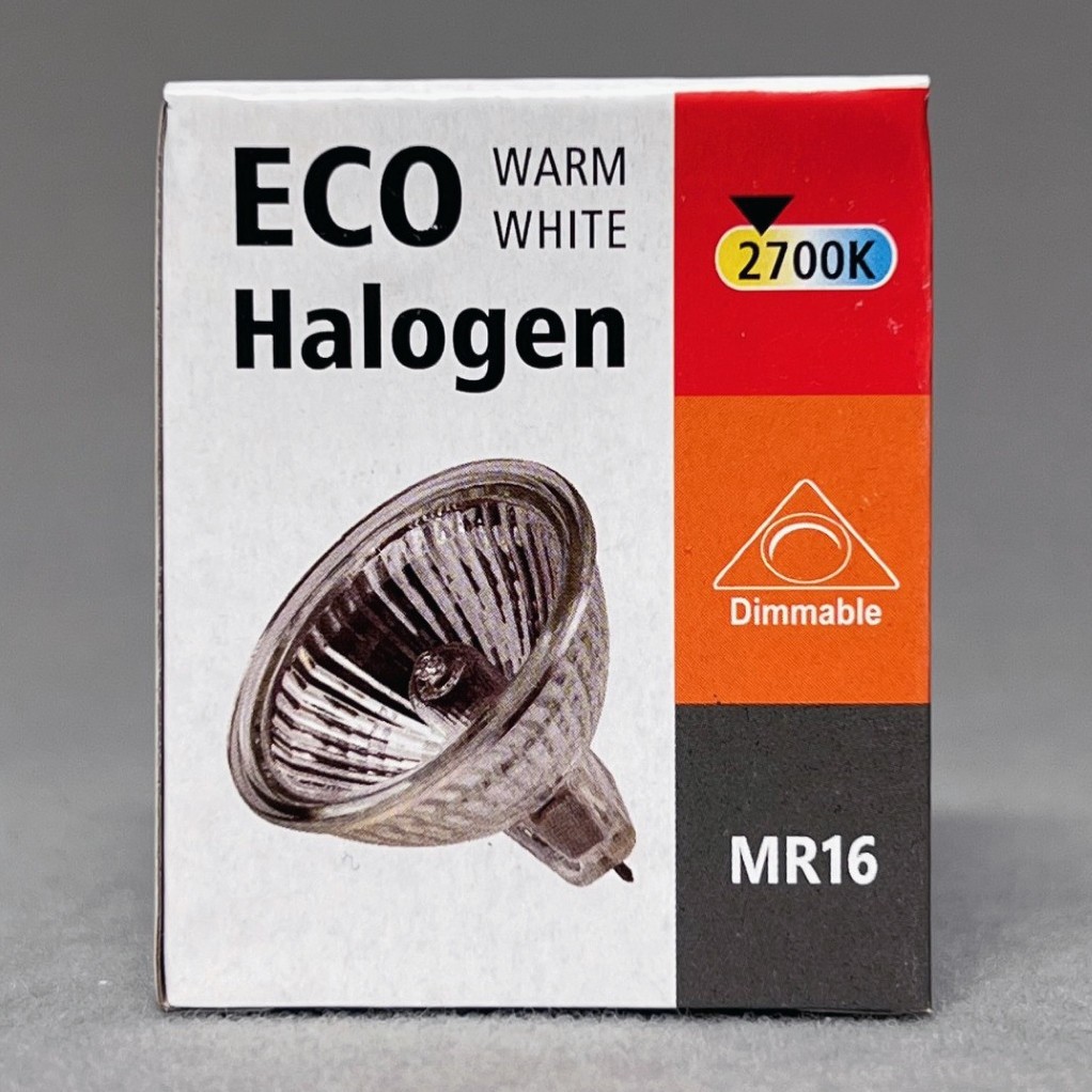 ECO HALOGEN BULBS Box Of 6 (MR16) 12V/50W 2700k WARM WHITE Dimmable 2-Pin GU5.3