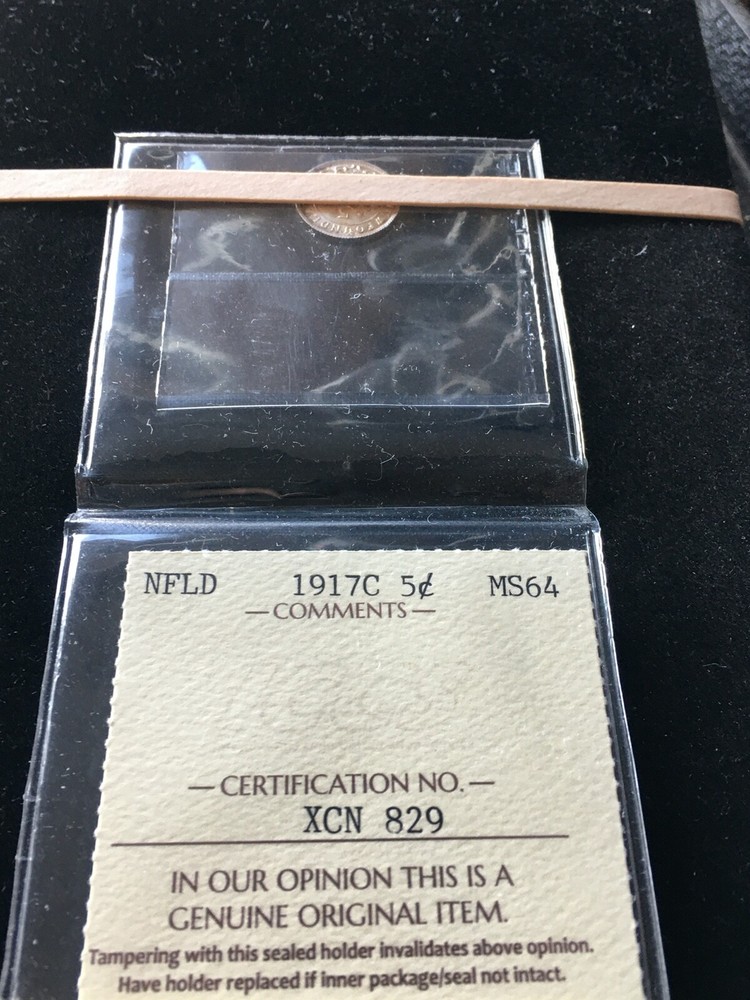 1917c Newfoundland, ¢5 Cent, ICCS Graded, **MS-64**