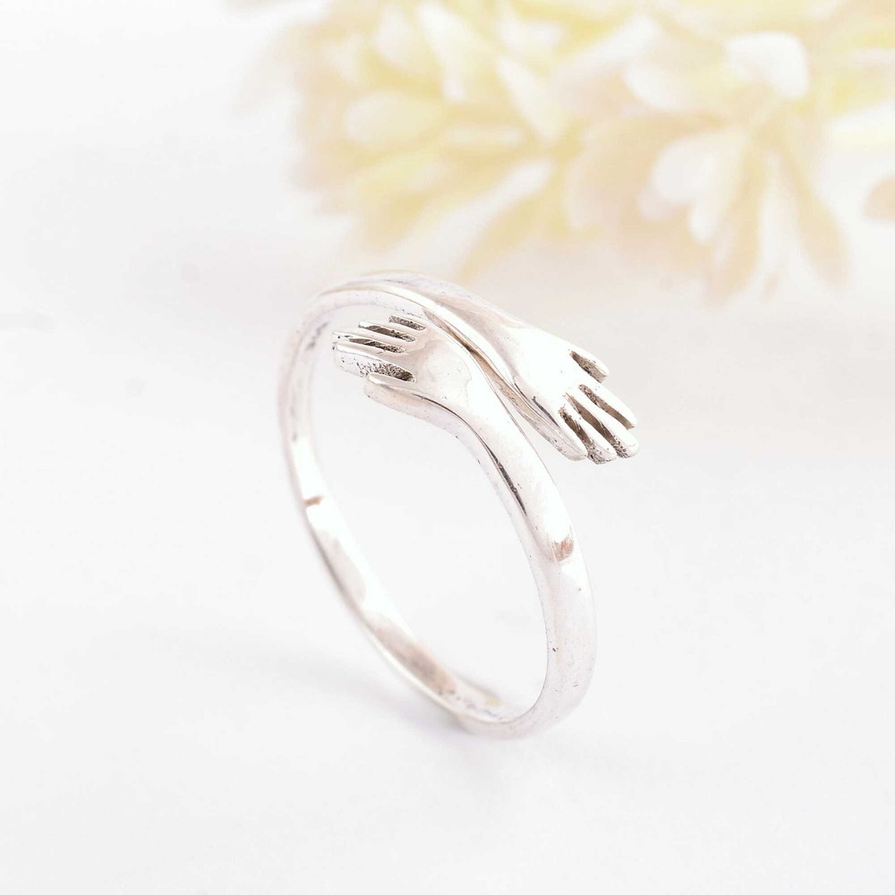 925 Sterling Silver Ring, Hug Ring, Stackable Ring, Minimalist Ring, Love Rings