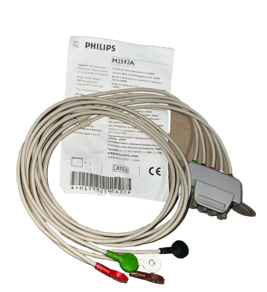 philips m2592a 5 lead set with snap aami