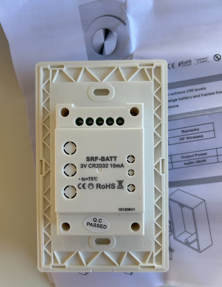 American Lighting Wall Control SRF-BATT