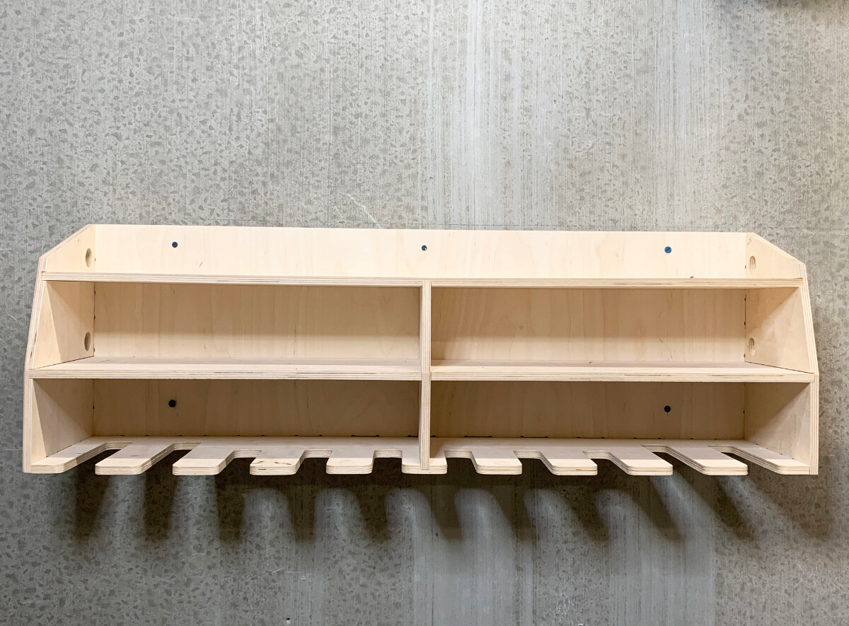 Cordless 10 Tool Holder Drill Impact Garage Storage Rack Wood Shelf Organizer