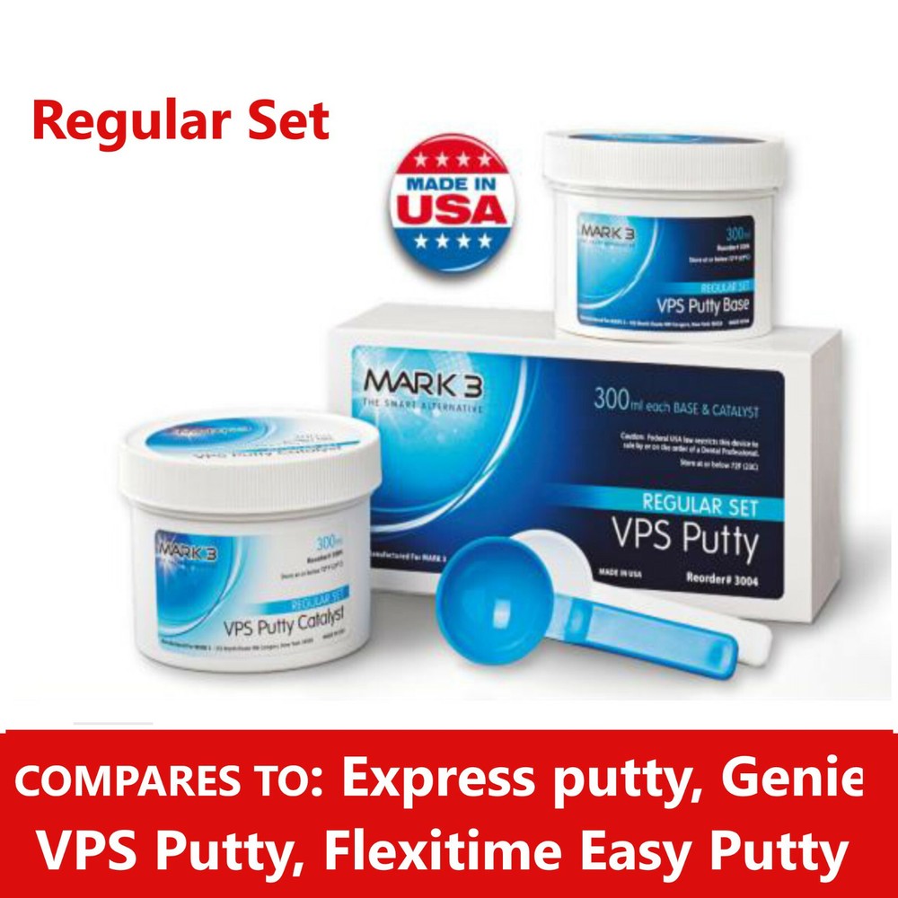 Dental VPS Putty Regular Set VPS Impression Material Base Catalyst 600 ml, USA