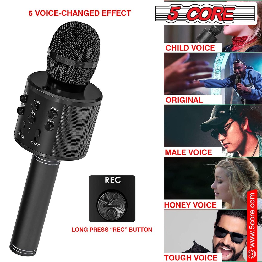 5 Core Microphone Wireless Karaoke Mic With Speaker 3 in 1 Portable Bluetooth Mi