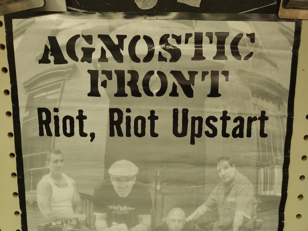 Agnostic Front 1999 Riot, Riot, Upstart Double Sided Promotional Poster Good