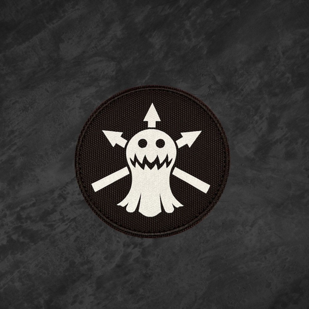 Ghost Chaos Arrows Patch Tactical Morale Hook Loop Embroidered Black White