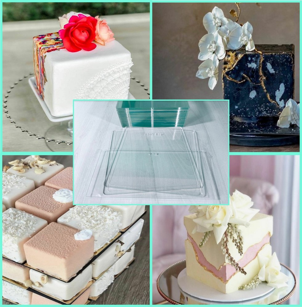 Mini Square Clear Acrylic Cake Discs Essentials Kit