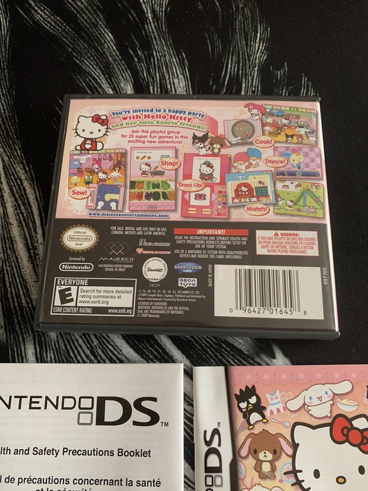 CASE + MANUAL ONLY Hello Kitty Party Authentic Nintendo DS