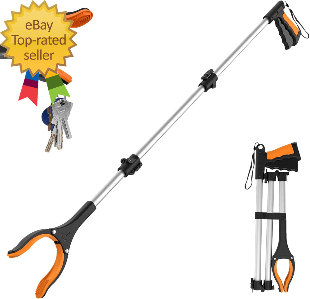 43" Extra Long Grabber Tool Foldable Grabbers for Elderly Grab It Reaching Tool