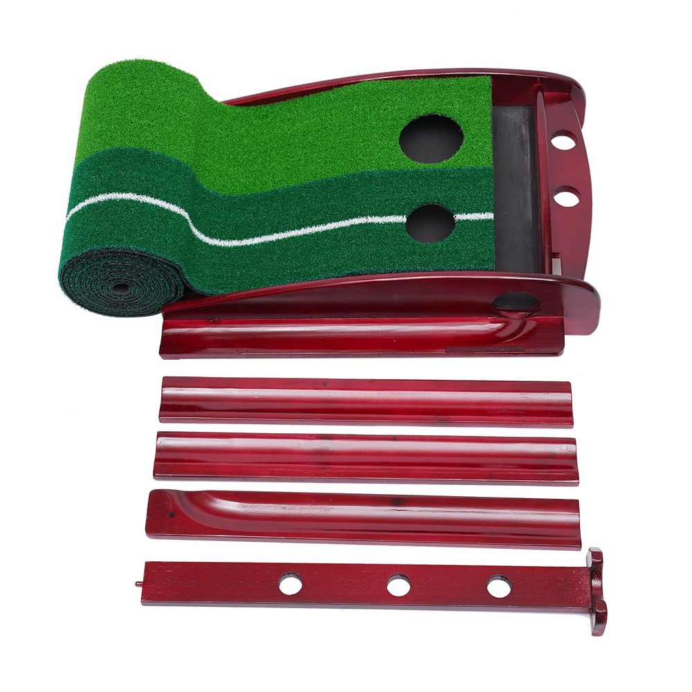 Indoor Golf Putting Green Practice Mat Exerciser W/Auto Ball Return Training Aid