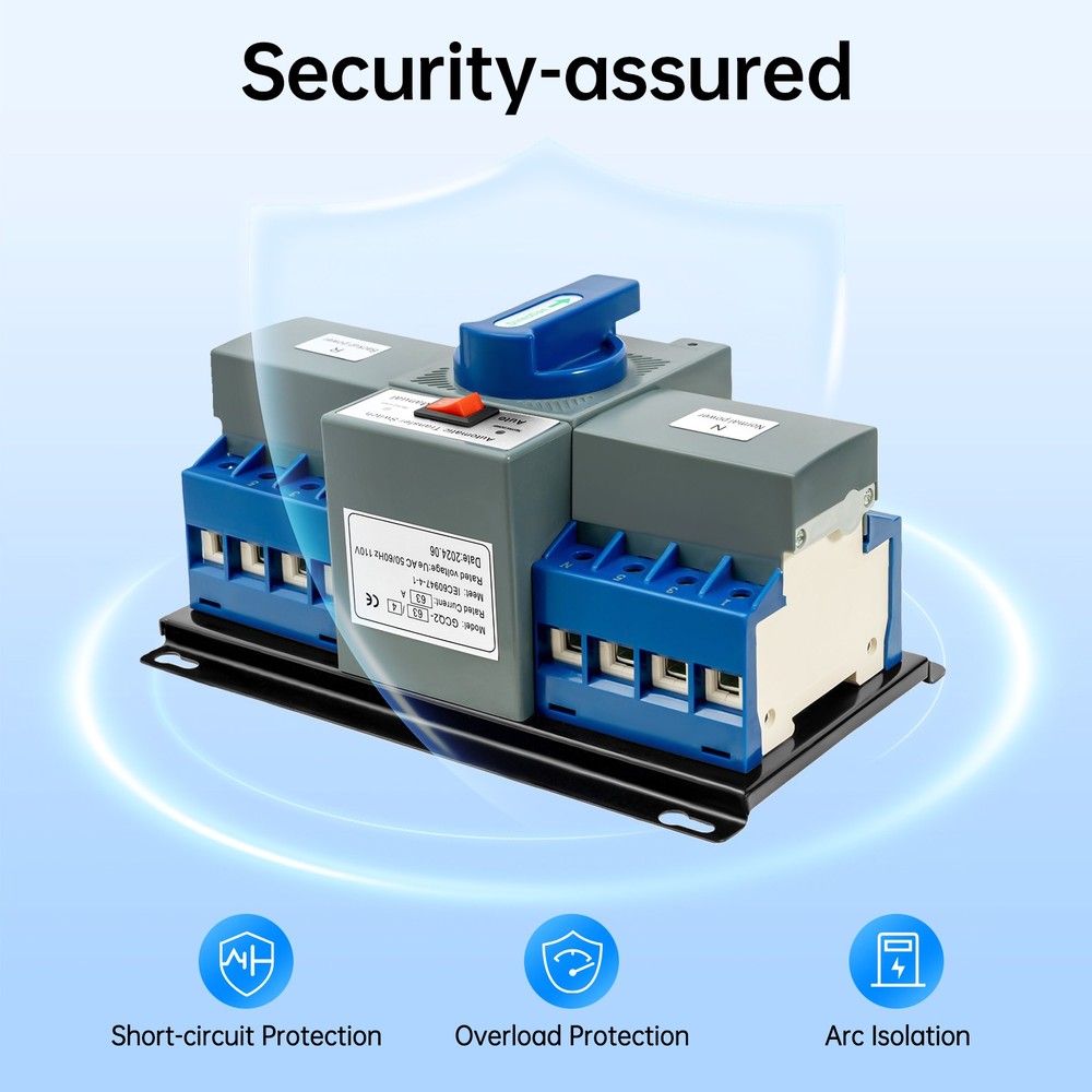 Dual Power Automatic Transfer Switch kit 63A 4P ATS Generator Changeover Switch