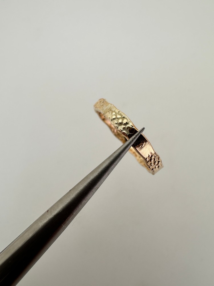 14K Gold Filled Hammered and Patterned Ring (Three Sizes Available: 6, 7, 8) - 1