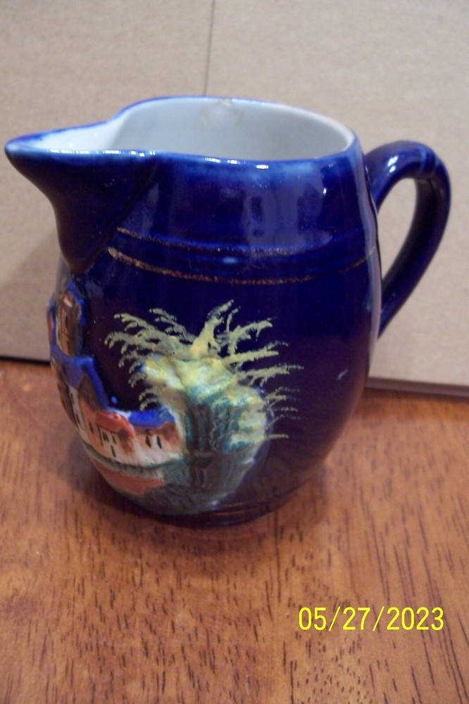 Decorative Blue Mini Pottery Pitcher