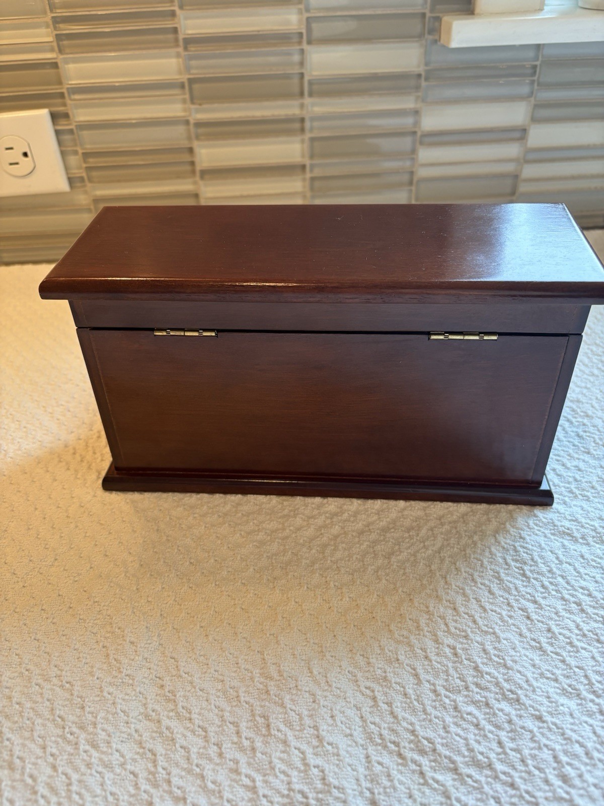 The Bombay Company Letter Desk Organizer Solid Wood Mahogany Hinged Vintage