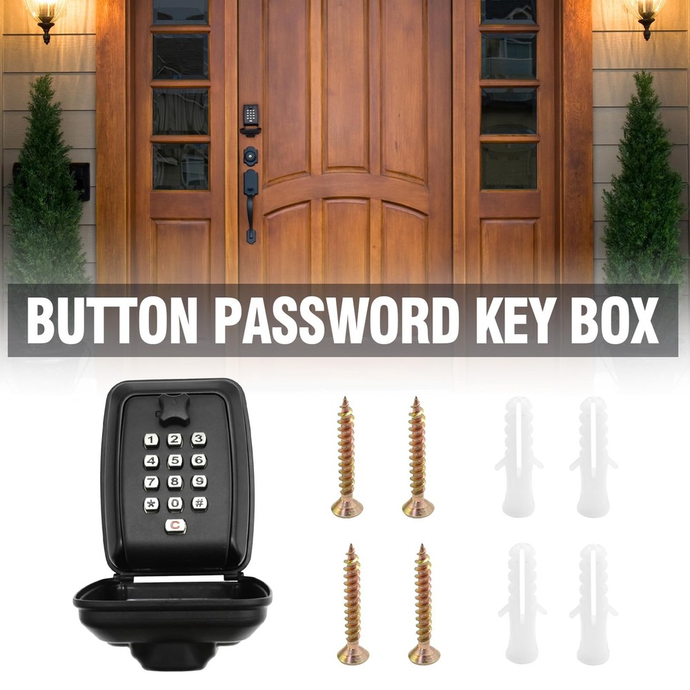 Key Lock Box Large Capacity 9 Digit Combination Lock Box Weatherproof Securit...