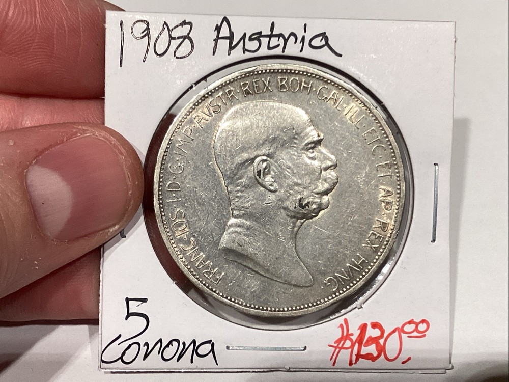 Austria 1908 5 Corona XF+ Nice