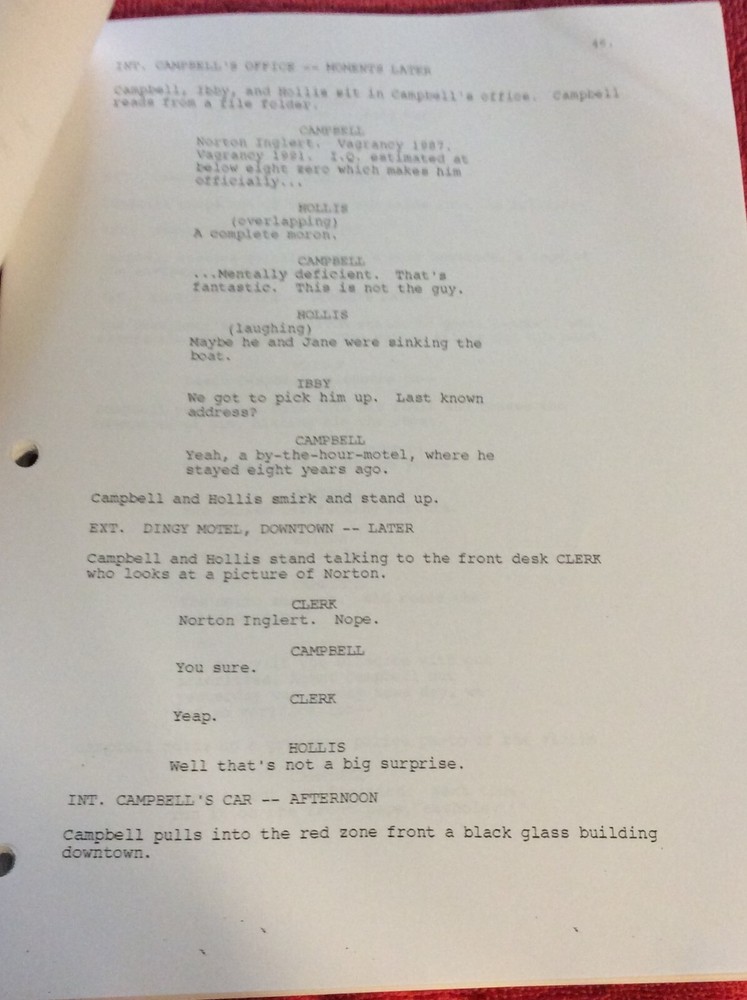 ORIGINAL SCRIPT DRIVEN THE WATCHER KEANU REEVES ERNIE HUDSON JAMES SPADER