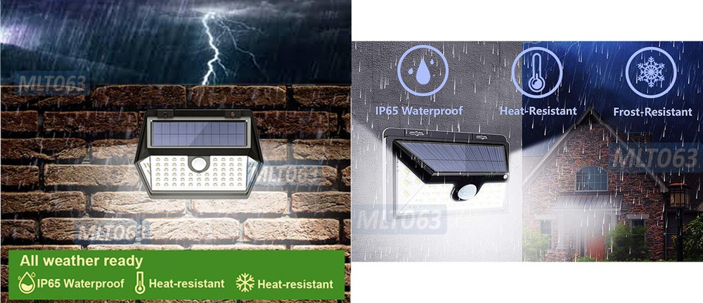 2 Pack Super Bright Outdoor LED Lamps Motion Sensor Solar Panel Weather-Proof